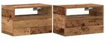 vidaXL Wand-Nachttische 2 Stk. Altholz-Optik 45x26x28,5 cm