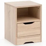 WOHNLING Nachtkonsole Sonoma Nachtkommode Nachtschrank Klein Nachttisch Modern