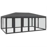 vidaXL Partyzelt mit 10 Mesh-Seitenteilen Anthrazit 6x4 m HDPE
