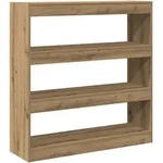 vidaXL B&uuml;cherregal/Raumteiler in handwerklicher Eiche - 100x30x103cm, aus