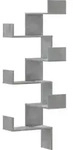 vidaXL Wand-Eckregal Betongrau 45x45x147 cm Holzwerkstoff