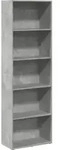 vidaXL B&uuml;cherregal Betongrau 60x30x189 cm Holzwerkstoff