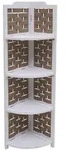 Mendler Eckregal HWC-K85, Regal Standregal, klappbar 4 Ablagen, Paulownia Holz...