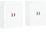 vidaXL Wandschr&auml;nke 2 Stk. Wei&szlig; Holzwerkstoff