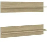 vidaXL Wandregale 2 Stk. Sonoma-Eiche 80x11,5x18 cm Holzwerkstoff