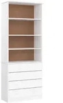 vidaXL B&uuml;cherregal mit Schubladen ALTA Wei&szlig; 77x35x186,5 cm Kiefernholz