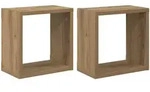 vidaXL Wandregale mit Regal 2 pcs Eiche handwerklich 26 x 15 x 26 cm