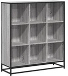 vidaXL B&uuml;cherregal Grau Sonoma 97,5x33x107,5 Holzwerkstoff und Metall