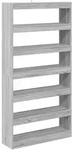 vidaXL B&uuml;cherregal/Raumteiler Schwarz Eiche 100x30x198 cm Holzwerkstoff