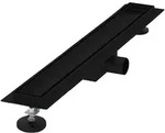 LuxeBath Duschrinne 60 cm 2-in-1 befliesbar Schwarz &ndash; Edelstahl-Bodenablauf...