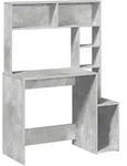 vidaXL Schreibtisch mit Regal Betongrau 100x45x140 cm Holzwerkstoff