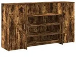 Rezeptionstheke aus ger&auml;ucherter Eiche, 180 x 50 x 103,5 cm, Holzwerkstoff Atlas