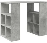 vidaXL Schreibtisch mit Regal Beton Grau 90 x 50 x 75 cm Holzwerkstoff
