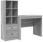 vidaXL Schreibtisch mit Schubladen 2 pcs Graues Sonoma