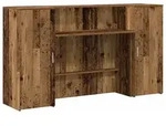 Rezeptionstheke Altholz 180x50x103,5cm Holzwerkstoff Atlas Infinite Panorama Modell