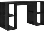 vidaXL Schreibtisch mit Regal Schwarz Eichen-Optik 130 x 50,5 x 75 cm