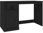 vidaXL Schreibtisch mit Schublade Schwarz 115x50x75 cm Holzwerkstoff