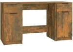 vidaXL Schreibtisch mit Beistellschrank R&auml;uchereiche Holzwerkstoff