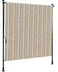 vidaXL Au&szlig;enrollo Gelb und Wei&szlig; 200x270 cm Stoff und Stahl