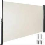TecTake GmbH tectake Seitenmarkise mit Aufrollmechanismus, blickdicht, Beige,
