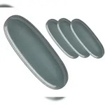 Van Well | URBAN Platte 34x12,5 cm grau 4er Set - Steinzeug Servierplatte gro&szlig;