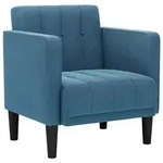 vidaXL Sessel mit Armlehnen Blau 53 cm Samt