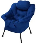 ML-Design Relaxsessel Dunkelblau &ndash; Loungesessel mit Armlehnen, Kopfkissen &