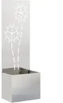 vidaXL Blumentopf mit dekorativem Paneel Silber 50 x 140 cm Edelstahl
