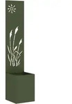 vidaXL Blumentopf mit dekorativem Paneel Olivgr&uuml;n 32 x 140 cm