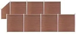 vidaXL WPC Zaun-Set 7 Quadrate + 1 Schr&auml;ge 1311x186 cm Braun