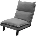 ML-Design Bodenstuhl Grau, Bodensessel mit verstellbarer R&uuml;ckenlehne,...
