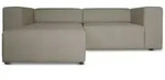 Ebuy24 Heaven Sofa mit Chaiselong rechts oder links gewendet grau sandfarben.