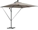 vidaXL Bananenschirm mit versetztem Mast, Taupe, 249 x 249 x 250 cm, Modell Titan
