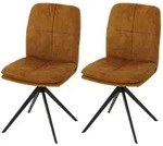 Mendler 2er-Set Esszimmerstuhl HWC-M68, K&uuml;chenstuhl Lehnstuhl, drehbar