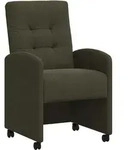 vidaXL Esszimmerst&uuml;hle mit Rollen 2 pcs Armeegr&uuml;n 57 x 67 x 98 cm