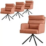ML-Design &ndash; Esszimmerst&uuml;hle drehbar 4er Set &ndash; Orange | mit Armlehnen &