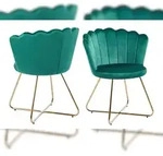 SalesFever Muschelstuhl aus Samt | 2er Set | Beine Chrom goldfarben | B 69,5 x T 66 x
