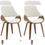 CLP 2er Set Esszimmerstuhl Vangale Stoff HBT: 86x52x54 cm walnuss/creme