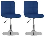 vidaXL Esszimmerst&uuml;hle 2 Stk. Drehbar Blau Stoff