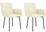 vidaXL Esszimmerst&uuml;hle 2 Stk. Creme Samt