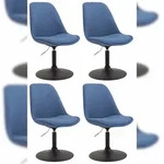 CLP 4er Set Esszimmerst&uuml;hle Maverick Stoff blau/schwarz