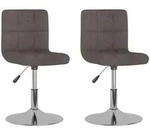 vidaXL Esszimmerst&uuml;hle 2 Stk. Drehbar Taupe Stoff