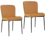 SVITA FREDDIE Esszimmerstuhl 2er Set Cordbezug Metallbeine Senfgelb