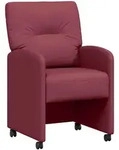 vidaXL Esszimmerst&uuml;hle mit Rollen 2 pcs Weinrot 57 x 67 x 95 cm Stoff