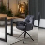 SalesFever Armlehnstuhl mit 360 Grad Drehfunktion | Bezug Vintage Samtvelours 