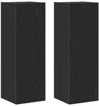 vidaXL Wand-TV-Schrank 2 pcs Schwarz Eichen-Optik 30,5 x 30 x 90 cm