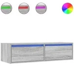 vidaXL TV-Schrank mit LED-Leuchten Grau Sonoma 100x35,5x25 cm