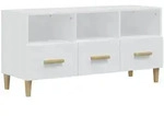 vidaXL TV-Schrank Hochglanz-Wei&szlig; 102x36x50 cm Holzwerkstoff