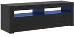 vidaXL TV-Schrank mit LED-Leuchten Schwarz Eichen-Optik 120x35x40 cm