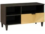 vidaXL TV-Schr&auml;nk Schwarz und Gold 80 x 33 x 46 cm Holzwerkstoff